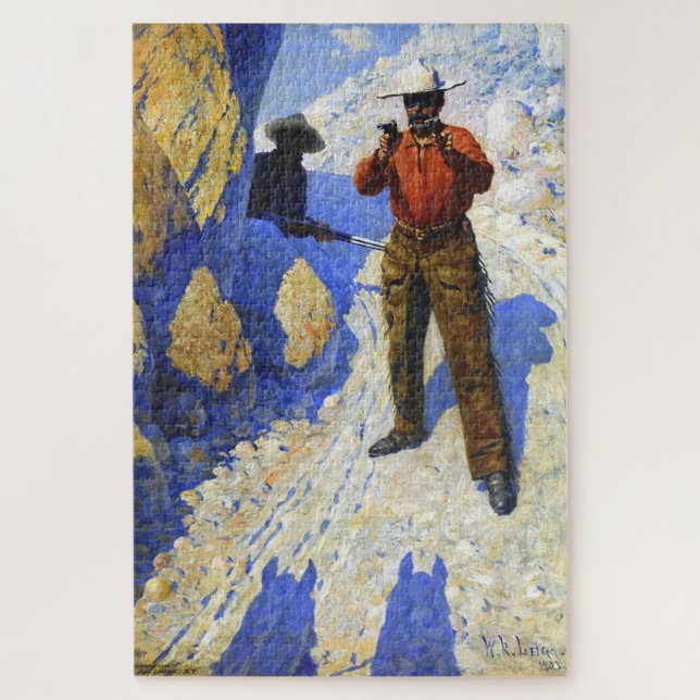 The Hold Up (The Ambush) 1903 William R. Leigh Puzzle (Vertikal)