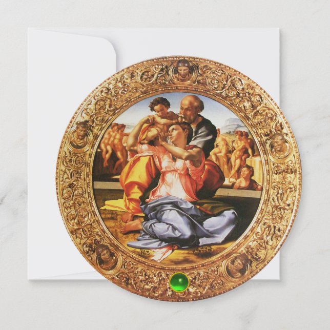 THE HOLY FAMILY CHRISTMAS PARTY Green Emerald Gem Einladung (Vorderseite)