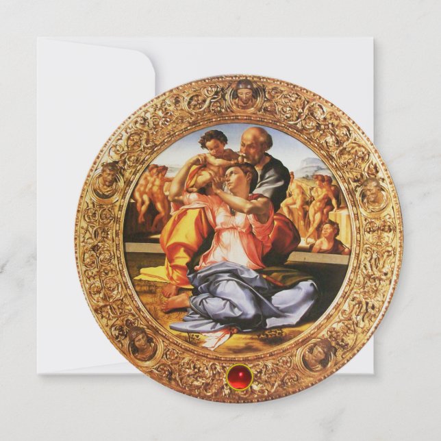 THE HOLY FAMILY CHRISTMAS PARTY Red Ruby Gem Einladung (Vorderseite)