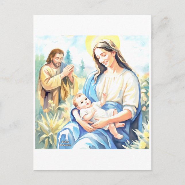 The Holy Family - Nativity Postkarte (Vorderseite)