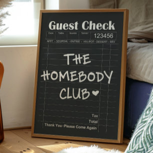 The Homebody Club Poster   Cozy Introvert Wandkuns
