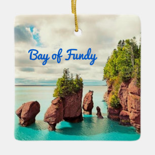 The Hopewell Rocks Bay of Fundy Canada stilisiert Keramikornament