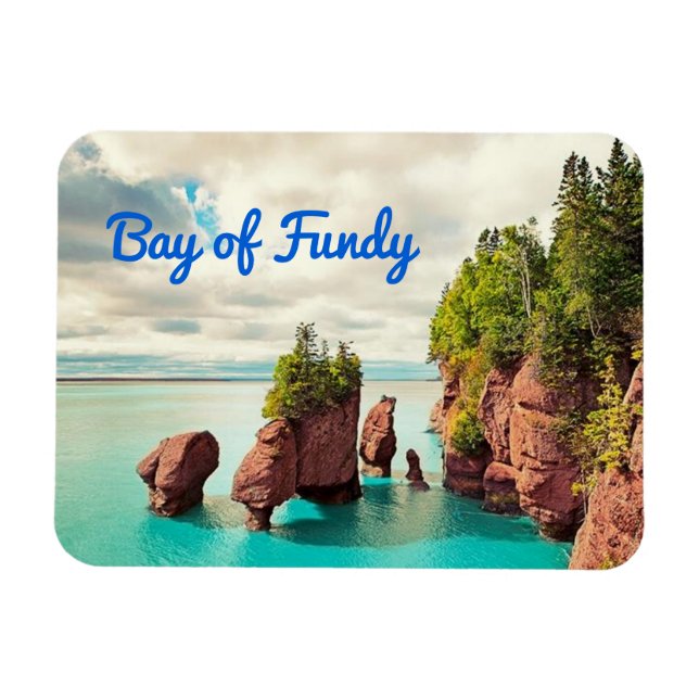 The Hopewell Rocks Bay of Fundy Canada stilisiert Magnet (Horizontal)