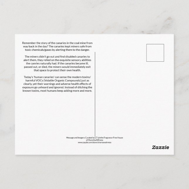 The Human Canaries Already Know Postkarte (Rückseite)