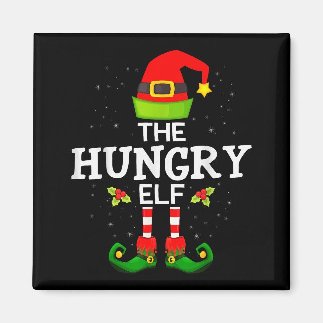 The Hungry Elf Christmas Family Matching Pajama  Magnet (Vorne)