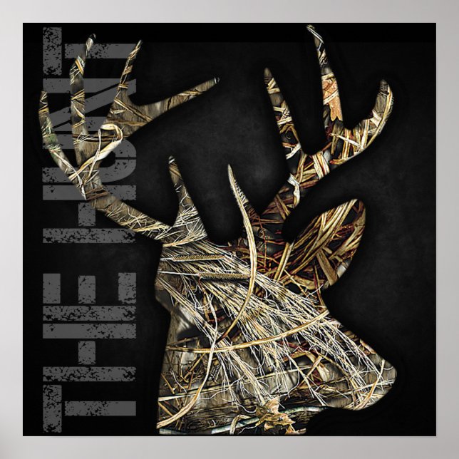 "The Hunt" Hirschjagd Camoflauge Antlers Poster (Vorne)