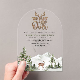 The Hunt is Over Forest Deer Bridal Shower Acryleinladungen