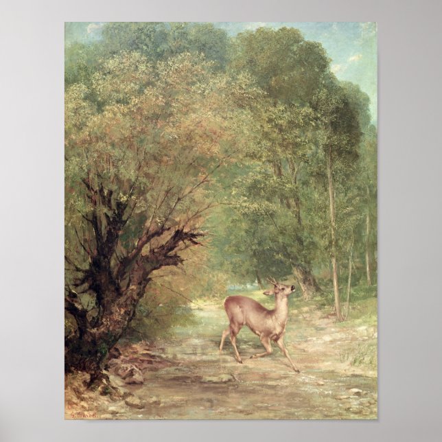 The Hunted Roe-Deer on the Alert, Frühjahr 1867 Poster (Vorne)