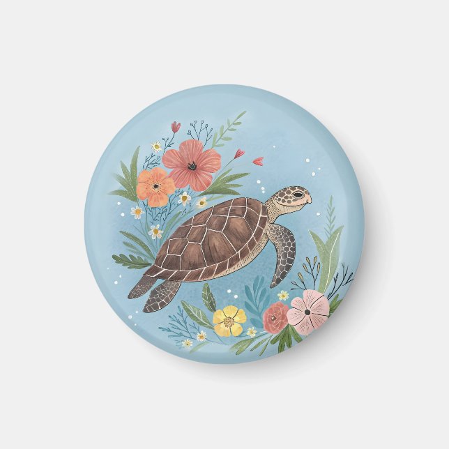 The illustration of a sea turtle magnet (Vorne)