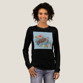 The illustration of a sea turtle Tri-Blend shirt
