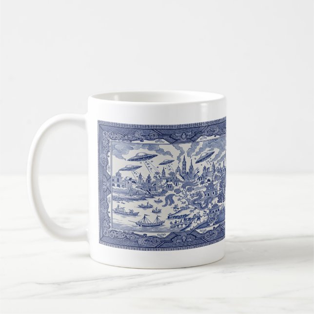 The Invasion of Willow Ridge - Blue Willow Mug Kaffeetasse (Links)