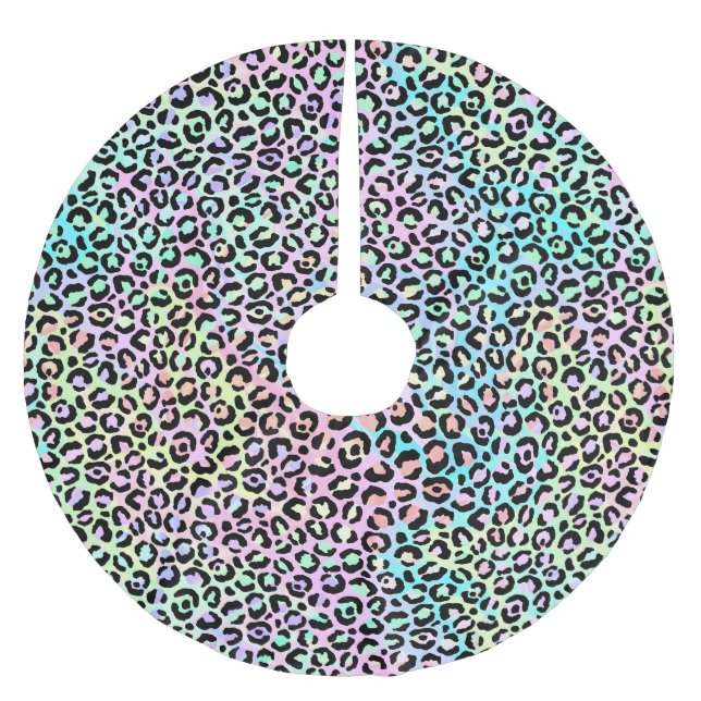 The Iridescent Leopard Series Design 5 Polyester Weihnachtsbaumdecke (Vorderseite)