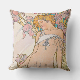 The Iris (1897) von Alphonse Mucha Kissen