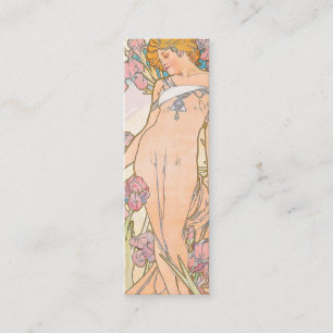 The Iris (1897) von Alphonse Mucha Lesezeichen Mini Visitenkarte