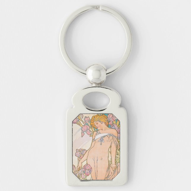 The Iris (1897) von Alphonse Mucha Schlüsselanhänger (Vorderseite)
