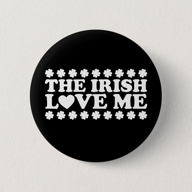 The Irish Liebe Me Kleeblatt St Patrick's Day Retr Button (Vorderseite)