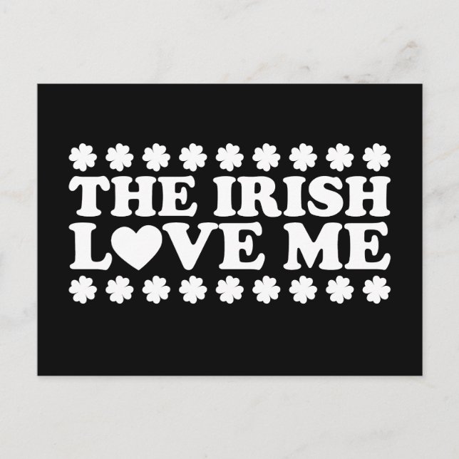 The Irish Liebe Me Kleeblatt St Patrick's Day Retr Postkarte (Vorderseite)