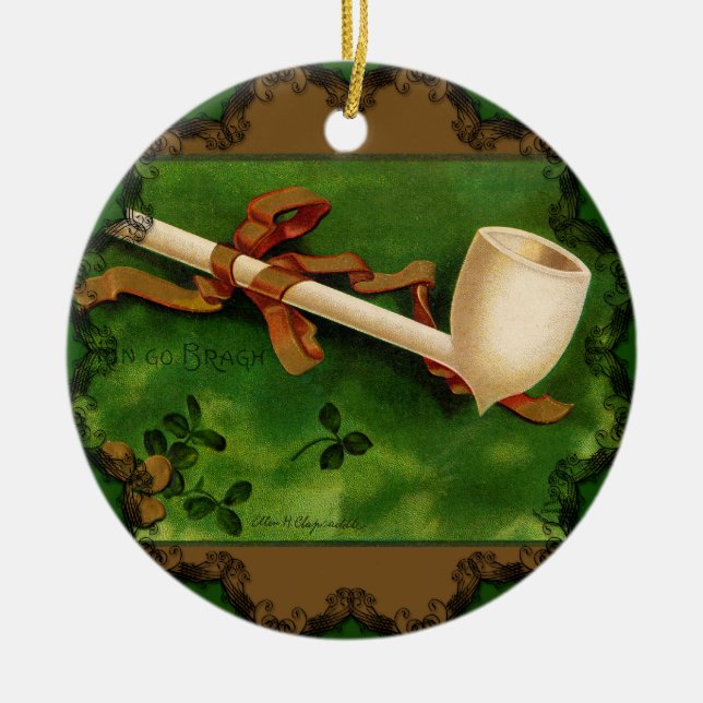 The Irish Pipe von Ellen Clapsaddle Ornament (Vorne)