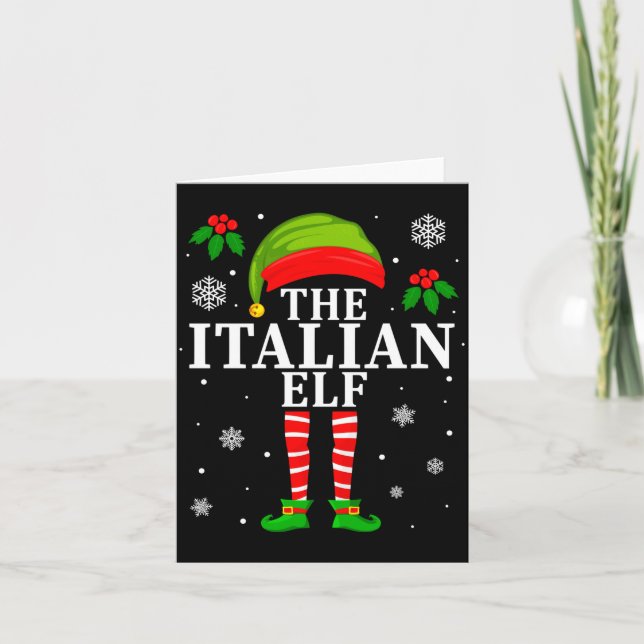 The Italian Elf Family Matching Christmas Pajama L Karte (Vorderseite)