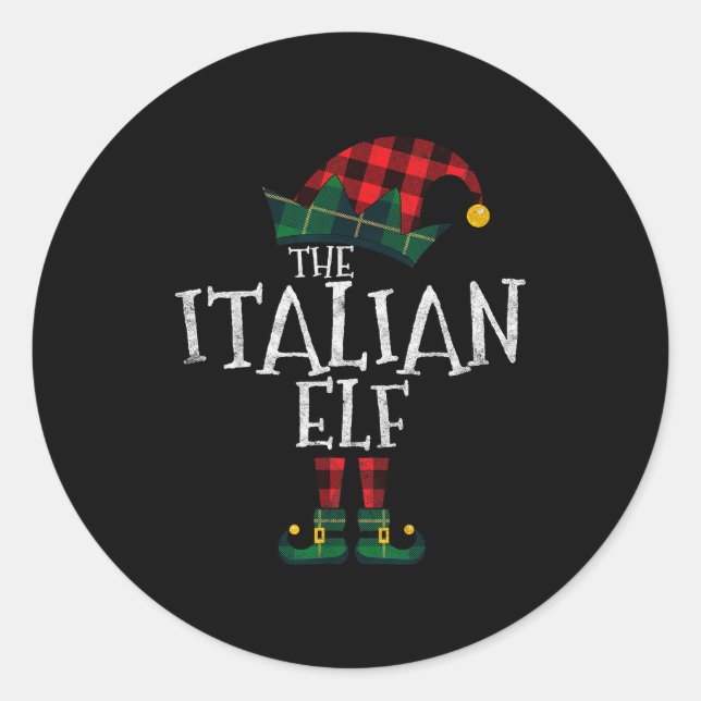 The Italian Elf Matching Family Group Gift Funny C Runder Aufkleber (Vorderseite)
