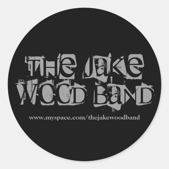 The Jake Wood Band, www.myspace.com/thejakewood.. Runder Aufkleber (Vorderseite)
