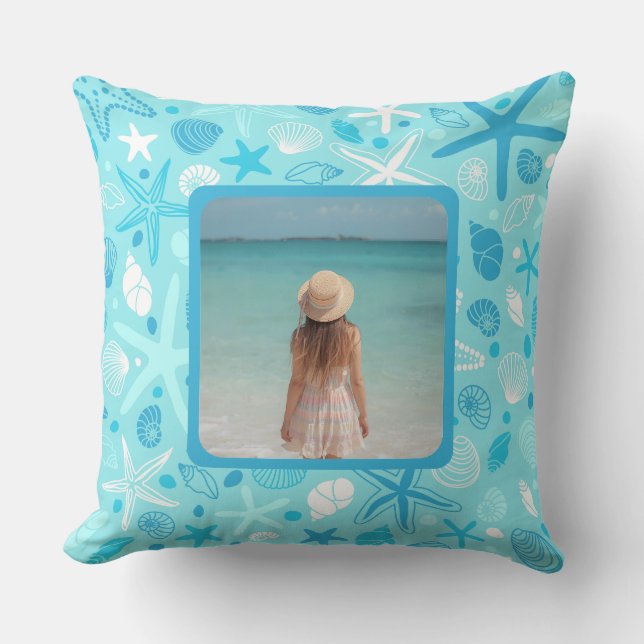 The Johnson Beach House Pillow, Cute Sea Pattern Kissen (Vorderseite)