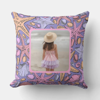 The Johnson Beach House Pillow, Fantasy Sea Patter Kissen