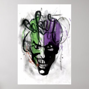 The Joker Neon Airbrush Portrait Poster
