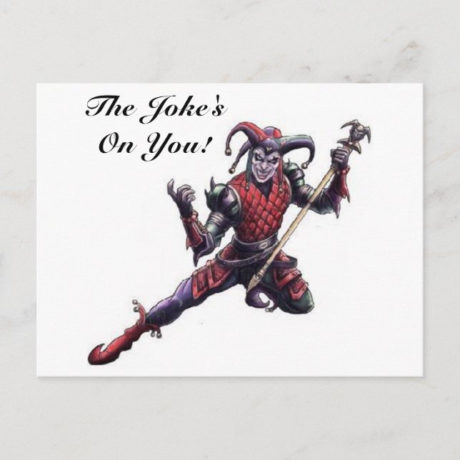 The Joke's On You Evil Jester Spirit and Staff Postkarte (Vorderseite)