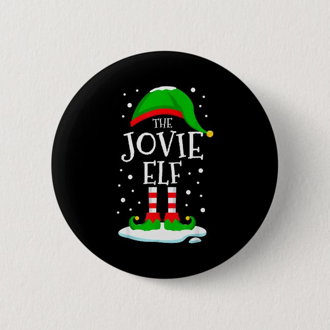 The Jovie Elf Christmas Family Matching Xmas Group Button (Vorderseite)