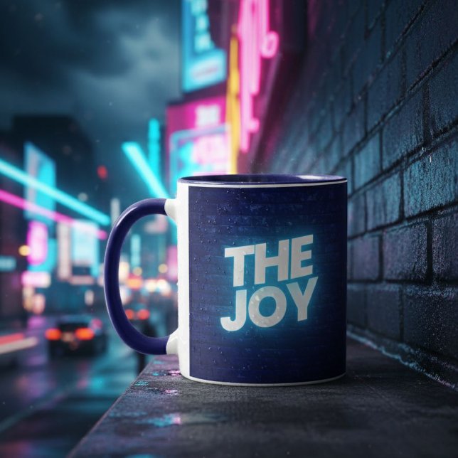 The Joy Typography Wall Brick Pattern Two-Tone Mug Tasse (Von Creator hochgeladen)