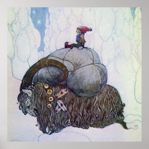"The Julbock" Weihnachtsziege von John Bauer Poster