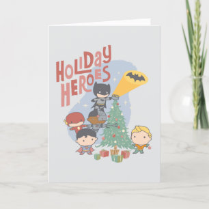 The Justice League Chibi Holiday Tree Feiertagskarte