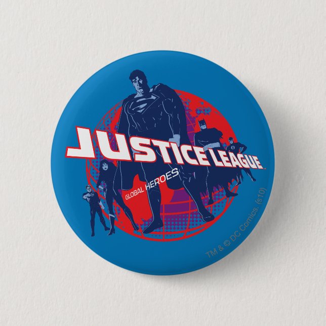 The Justice League Global Heroes and Globe Button (Vorderseite)