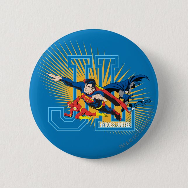 The Justice League Heroes United Button (Vorderseite)