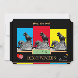 The Kelpies & Happy New Year! Wünsche Karte/Schott Feiertagskarte