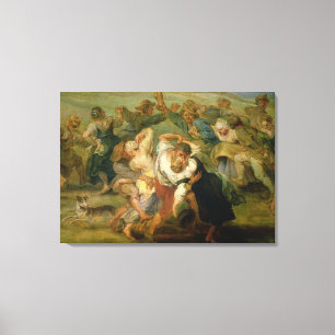 The Kermesse, detail of peasants dancing, c.1635-3 Leinwanddruck
