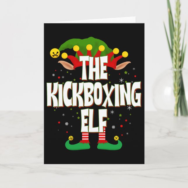 The Kickboxing Elf Christmas  Karte (Vorderseite)