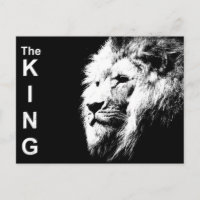 The King Black & White Pop Art Template Lion Head
