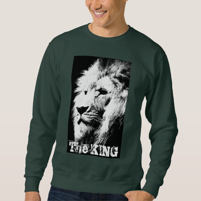 The King Modern Pop Art Lion Kopf Template Men's Sweatshirt (Vorderseite)