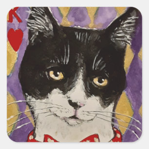 The King of Hearts Cat Aufkleber