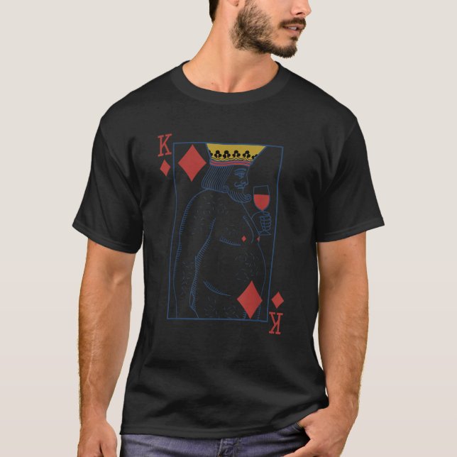 The King Of Hearts Holding A Glass Of Wine  T-Shirt (Vorderseite)