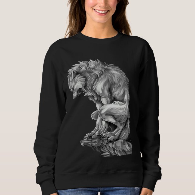 The King of The Werewolf Medieval Wolf Curse Monst Sweatshirt (Vorderseite)