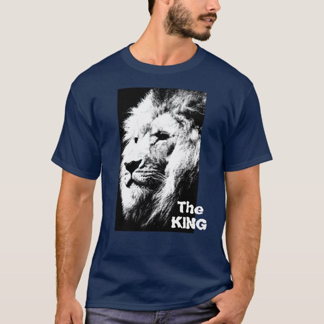 The King Pop Art Lion Head Template Moderne Men's T-Shirt (Vorderseite)