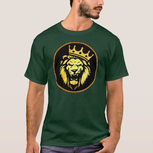 The King - Roaring Lion Wear Crown - afrozentrisch T-Shirt (Vorderseite)