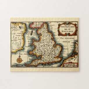 The Kingdome England Old Antiquarian Atlas Map Puzzle