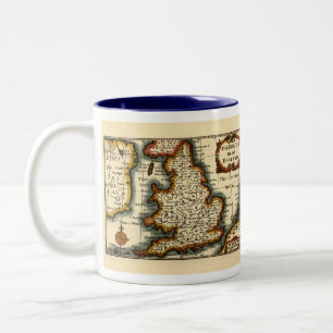 The Kingdome of England Historic Map Zweifarbige Tasse