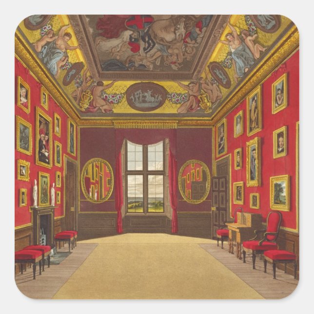 The King's Closet, Windsor Castle, von 'Royal Res Quadratischer Aufkleber (Vorderseite)