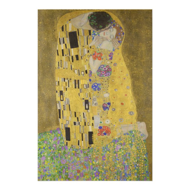 The Kiss, Art Nouveau Oil Painting, Gustav Klimt Fotodruck (Vorne)