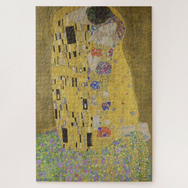 The Kiss, Art Nouveau Oil Painting, Gustav Klimt Puzzle (Vertikal)